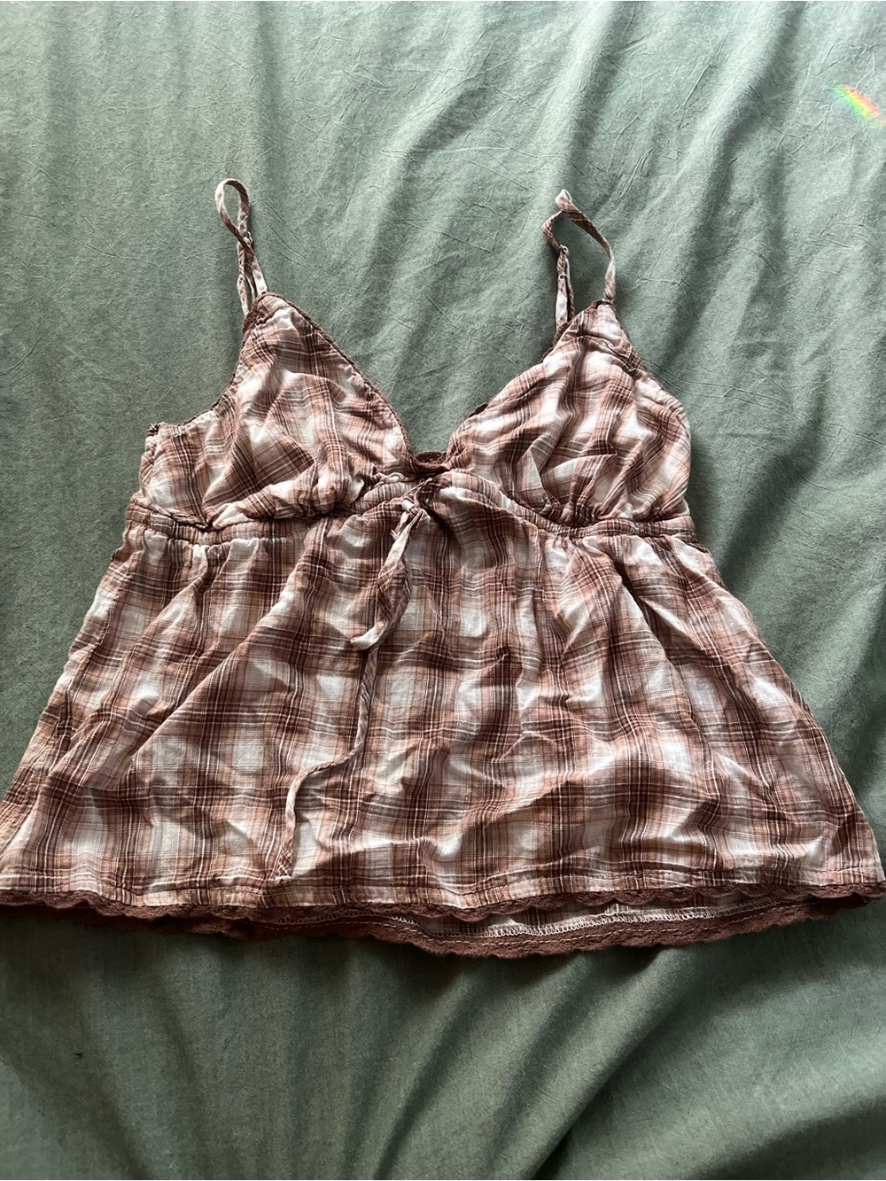 Cotton On Plaid Baby Doll Top